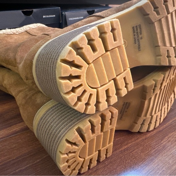 BOUTIQUE Brown Heeled Winter Boots Faux fur Lined Size 10 - Picture 10 of 12